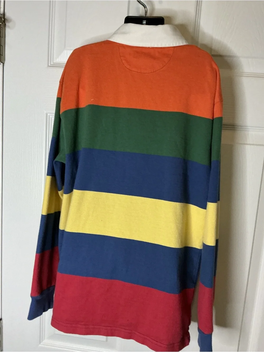 Ralph Lauren Multi-Color Striped Rugby Polo - Red, Orange, Green, Blue, Yellow